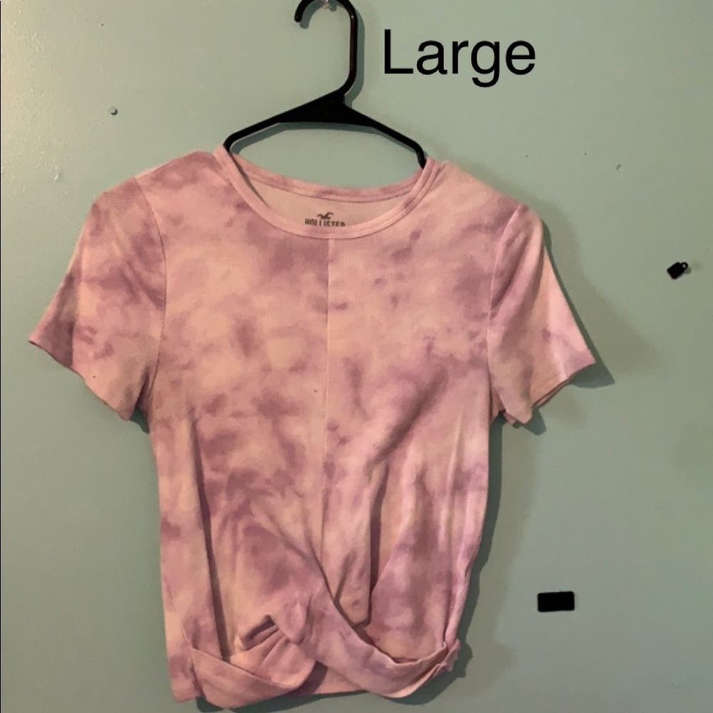 Purple and white Hollister short sleeve shirt